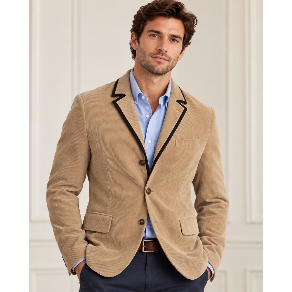 Robert Graham Visconte Sportcoat Men L Tan Reversible Corduroy Blazer MSRP $1298